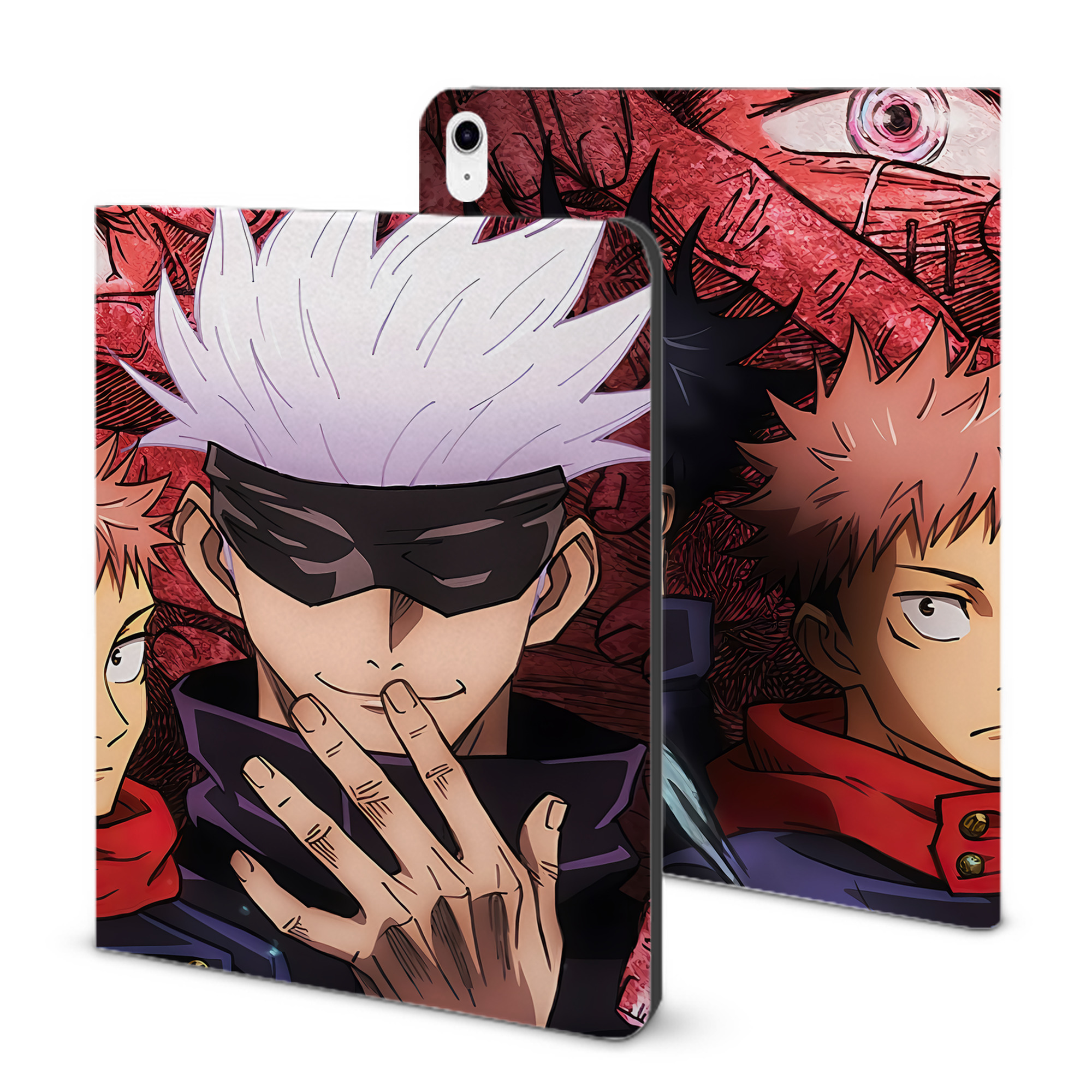 （画像用） 呪術廻戦 Jujutsu Kaisen IPad ケース ブック型 PUレザー TPU 耐衝撃 軽量 薄型 ペン収納なし 全面保護 IPad 各モデル対応